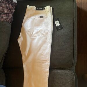 7 For All Mankind Men's Cream Straight Jeans